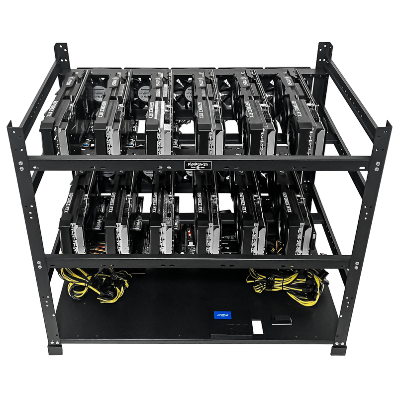 Rig Minage Plateforme Ouverte 5200W - 12 GPU RTX 4070 Ti Super | DIY Micro