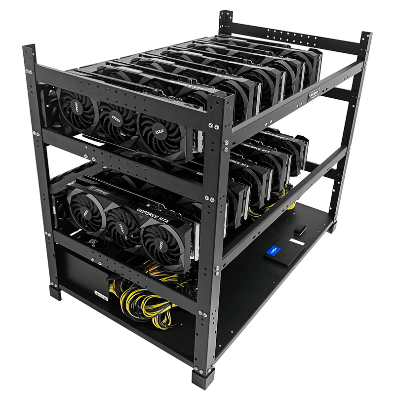 Rig Minage Plateforme Ouverte 2600W - 12 GPU RX 580 | DIY Micro