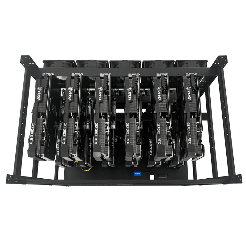 Rig Minage Plateforme Ouverte 5200W - 12 GPU RTX 4070 Ti Super | DIY Micro