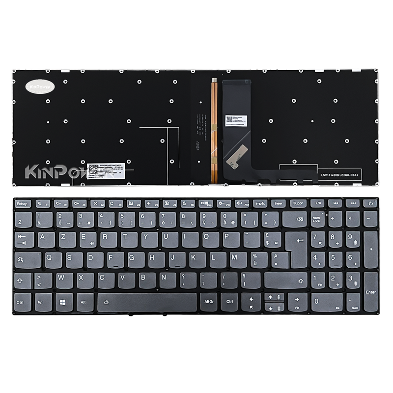 Clavier Azerty Français Compatible avec Lenovo IdeaPad S145-15IWL Rétro-éclairage