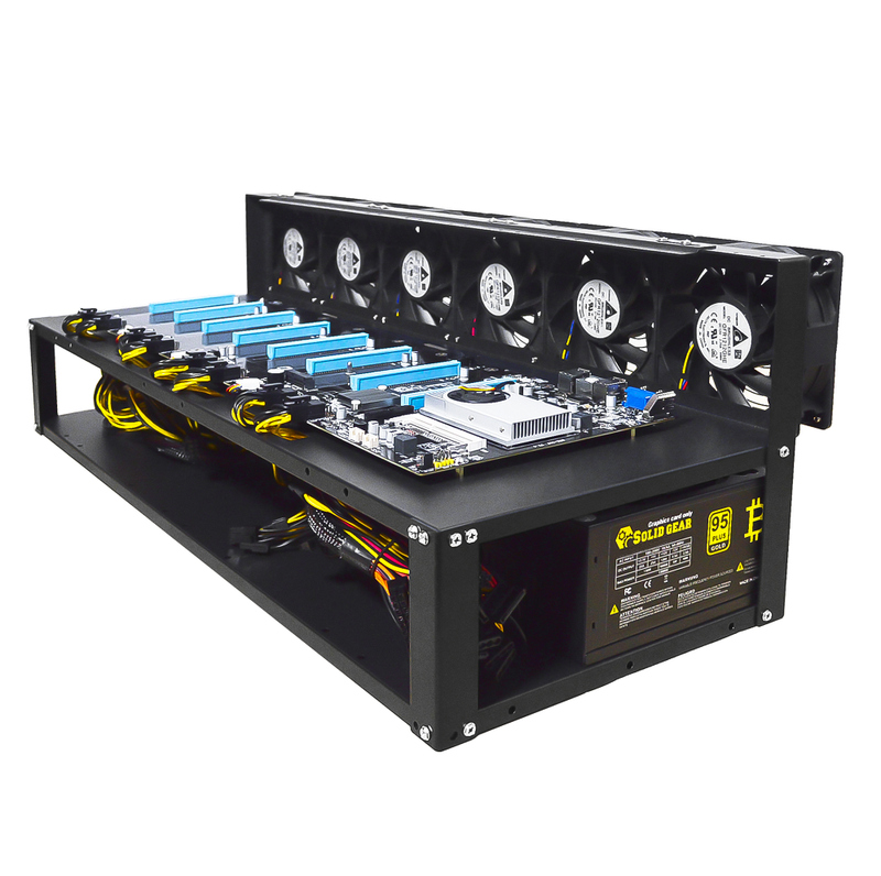 Rig Minage Open Air Rig Mining Avec 8G Ram - 240G SSD - 2500W - 6 Fan Pour 8 GPU  - diymicro.fr